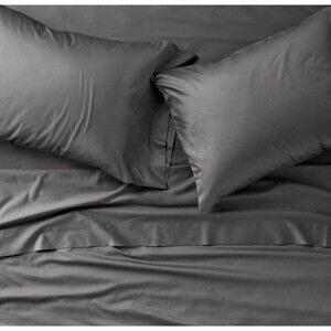 Full 600 Thread Count Sateen Sheet Set Dark Gray - Casaluna NEW